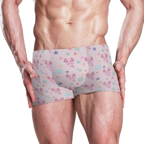 Pink Salamander Cute Mens Swim Trunk Swimwear Bathing Suit Swim Brief Square Leg Board Short S B04053142
