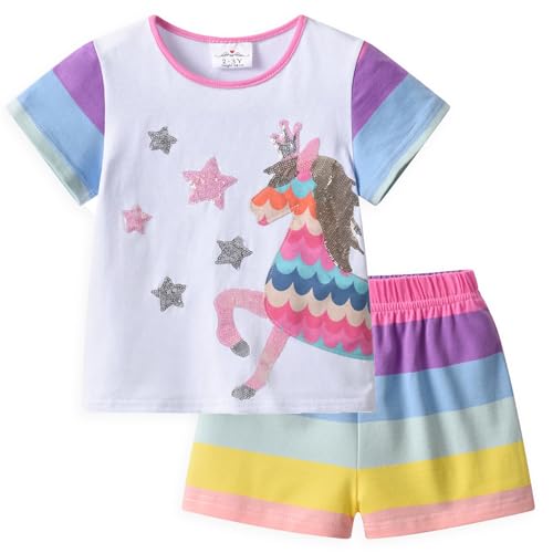Image of VIKITA girls summer clothes toddler tshirts & shorts clothing sets cute birthday gifts for little kids