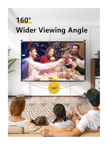 Pantalla de proyector plegable y portátil, pantalla de proyector PS1/PS2 de 100/120 pulgadas con soporte, pantalla de proyección 16:9 4K HD para películas en casa con bolsa de transporte miniatura 3
