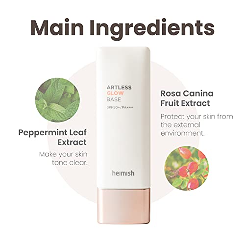 Heimish Artless Glow Base Spf 50+ Pa+++ 1.4Fl.oz/40Ml | Moisturizer, Sunscreen To Makeup Base | Cruelty-Free, All-In-One, Glowy Skin, All Skin Types, Lightweight, Soft Cream Texture, Face Primer #TOP3