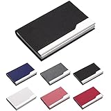 MUCO Visitenkartenetui , PU-Leder Metall Edelstahl Visitenkarten Etui Visitenkartenhalter mit Magnetverschluss, Visitenkartenetuis ID-Karten Hülle Kreditkartenetuis für Büro Herren Damen