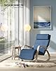 SONGMICS Silla Mecedora, con Apoyabrazos de Madera de Abedul, Silla Mecedora con Reposapiés Ajustable en 5 Posiciones, Máx. Carga de 150 kg, Dormitorio, Salón, Azul Medianoche y Natural LYY010Q01 #1