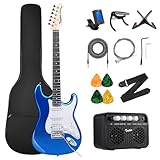 Tostar 39 Inch Full Size Electric Guitar Kit for Beginners and Adults,HSS/HH/P90 Pickup Configuration with Tremolo Bridge, Full Starter Kit Includes 10W Amp, Tuner, Gig Bag, Strap, Stand
