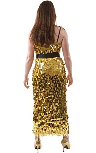 Disfraz dorado con lentejuelas para mujer y niñas miniatura 5
