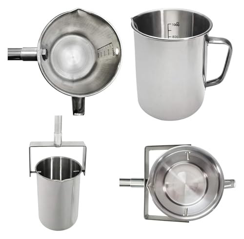 Muestra de agua ajustable de 500 ml/1000 ml, varilla de acero inoxidable y cucharón de plástico para una fácil recogida de muestras, mango telescópico de 1,23 a 5 m
