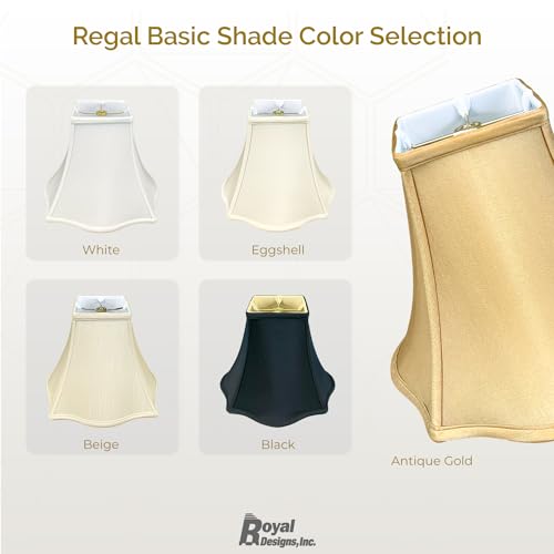 Image of Royal Designs, Inc. Regal Series Fancy Square Bell Lamp Shade, 4 x 10 x 8.5, Antique Gold