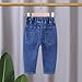 Jeans Pants for Grils High Waist Embroidery Love Fashion Leisure Style Loose Casual Comfy Fashion Toddler Trousers Yellow