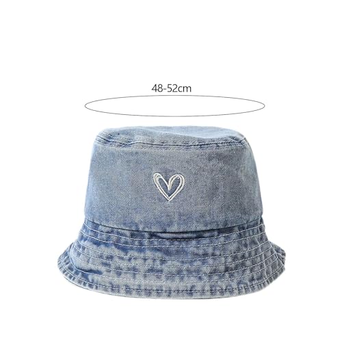 Kids Sun Hat Cute Casual Bucket Hat for Trips Outdoor Activities Spring Summer Denim Fisherman Hat for Boys Girls 2-7 Years- Light Blue4
