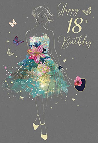 Cherry Orchard Geburtstagskarte Zum 18. – Luxuriös Mit Rosa Folie, Für Ihn, Mit Umschlag