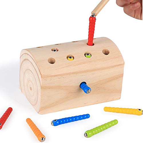 Preisvergleich Produktbild Pingenaneer Magnetisch Fang Insekten Spiel Holzspielzeug Grundlegende Bildungsentwicklung Montessori Spielzeug Geburtstagsgeschenke Spielzeug für Kinder