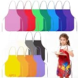 Delantales de Pintura de 16 colores, 16 Piezas delantal para pintura artística lavable mangas, Piezas Delantales de Tela...