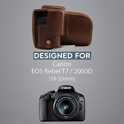 Estuche de cuero MegaGear MG1608 para cámara Canon EOS Rebel T7 miniatura 7