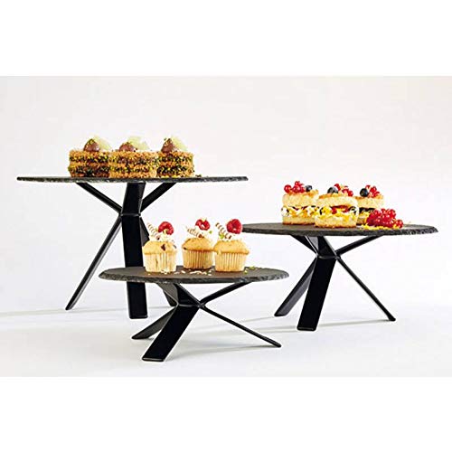 Alzatina Buffet H Cm 18 Metallo C/Riv Antiscivolo Nero