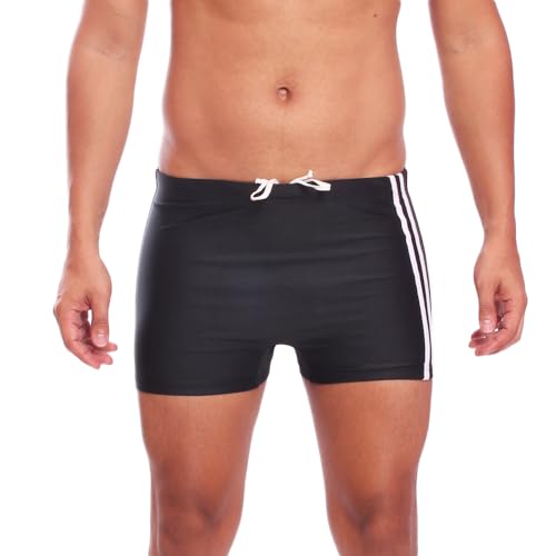 Sunga Boxer Masculina Com Friso Moda Praia Verão Preto