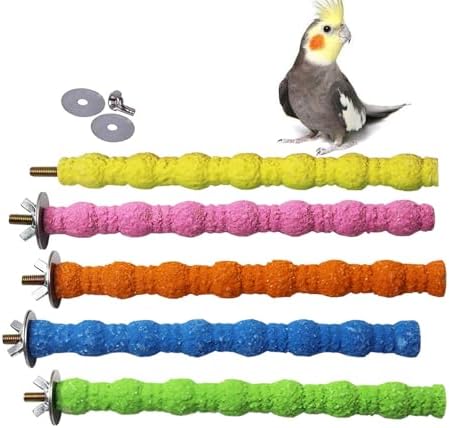 best bird cages for lorikeets you didn’t know you needed 7 kathson Bird Perch Parrot Stand Cage Accessories Natural Wooden Stick Paw Grinding Rough-surfaced Chew Toy for Cockatiels,Cockatoo,Lorikeet,Conure,Parakeet 5 Pack (Random Color,6.29inch)