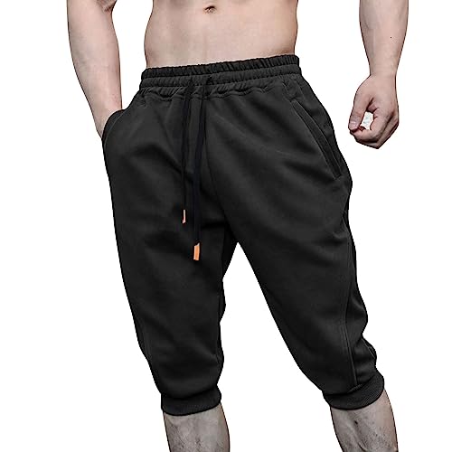 Pantalon de jogging 3/4 pour homme en tissu stretch léger
