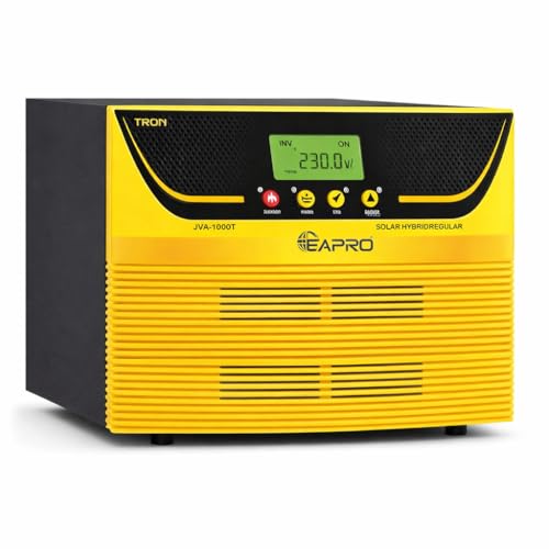 EAPRO TRON-1800 1500VA/12V AI-MPPT Solar PCU Inverter–Single Battery Support,Supports 2×24V Panels (520–590Wp),Advanced Pure Sine Wave with RTC,Yellow