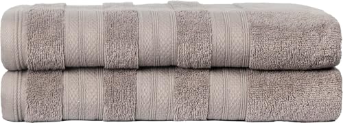 Image of MELLUVA Large Bath Towels | Set of 2 | 100% Turkish Cotton | Highly Absorbent 600GSM | Soft Plush Luxury Towel Set | 70cm x 125cm | Quick Dry | Ash Grey