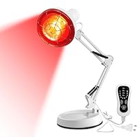 Infrarotlampe, 150W Infrarotlichtlampe Wärmelampe, 10 Stufen Temperatur Einstellbar mit Timer, Infrarotlicht Rotlichtlampe Wärmelampe fur Schmerzlinderung