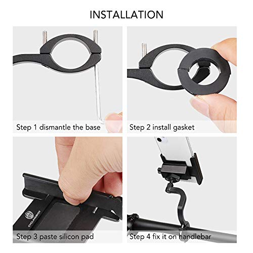 DECDEAL Suporte de telefone móvel para bicicleta em liga de alumínio com rotação de 360 ° ajustável