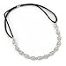 Produktbild Avalaya Hochzeit/Brautschmuck, klarer Kristall, weiße Kunstglasperlen, elastisches Haarband, 54 cm lang (nicht gedehnt)
