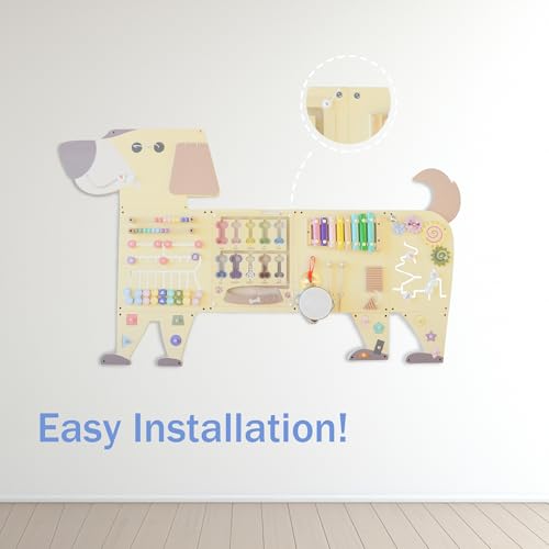 Image of Dog Activity Wall Busy Board Panels, Toddler Learning Activity Center, Montessori Sensory Activity Board, Educational Toys for Children's Playroom & Daycare