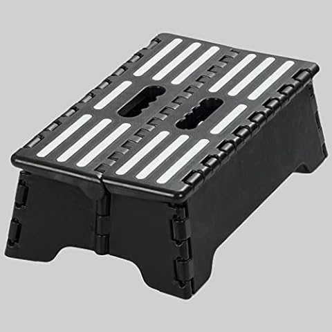 Portable Folding Step Stool, 5 inch Lightweight Anti-Skid Stepping Stool, Non-Slip Textured Grip Surface for Adults Seniors at Home, Kitchen, Bathroom, Bedroom, Closet, Holds Up to 300 Pounds Black Cover