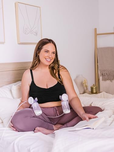 Kindred Bravely Sublime Lounge & Sleep Pumping Bra | Pumping & Nursing Sleep Bra (Black,Large-Super Busty)2