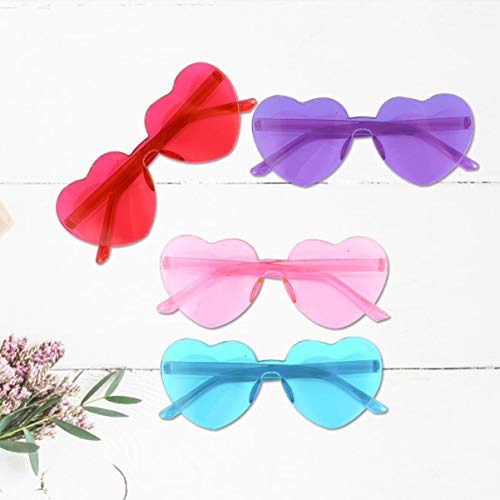 VALICLUD 4pcs Heart Shape Sunglasses for Girls Plastic Girls Sunglasses Fashion Eye Glasses Protection2