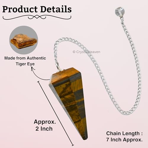 Image of Tiger Eye Pendulum Dowsing Tool - Natural Crystal Pendulum for Spiritual Guidance - Premium Dowser Pendulum for Accurate Divination and Energy Healing - Perfect for Energy Healing and Chakra Balancing - Handcrafted with Precision and Elegance