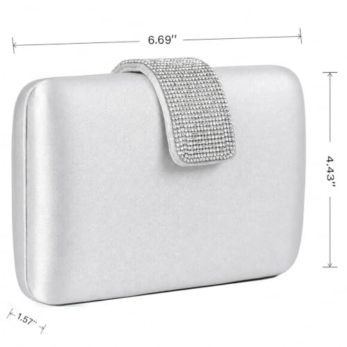 Image of Satin Rhinestones Evening Bags Party Bridal Clutch Purse For Women Prom Clutch