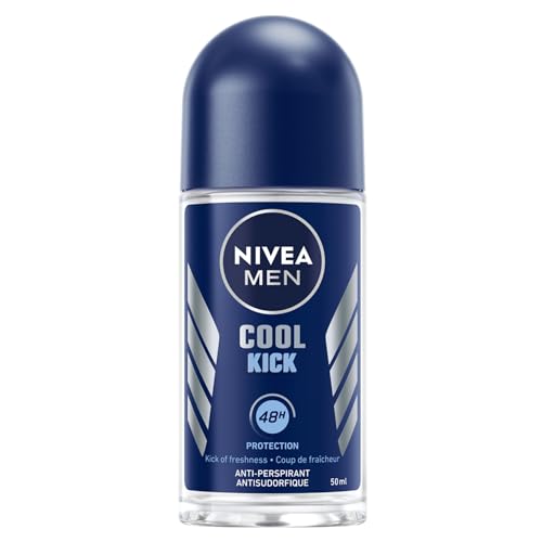 Nivea Men Cool Kick Anti-Transpirant Roll-On (6 x 50 ml), Männer Deo, Fresh 48H Schutz + Cool-Care