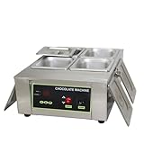 Schokoladen-Heizung & Temperiermaschine – Kommerzieller elektrischer Schmelzgerät aus Edelstahl mit digitaler Temperaturregelung für Restaurants, Bäckereien und Schokoladengeschäfte – 2 Behälter