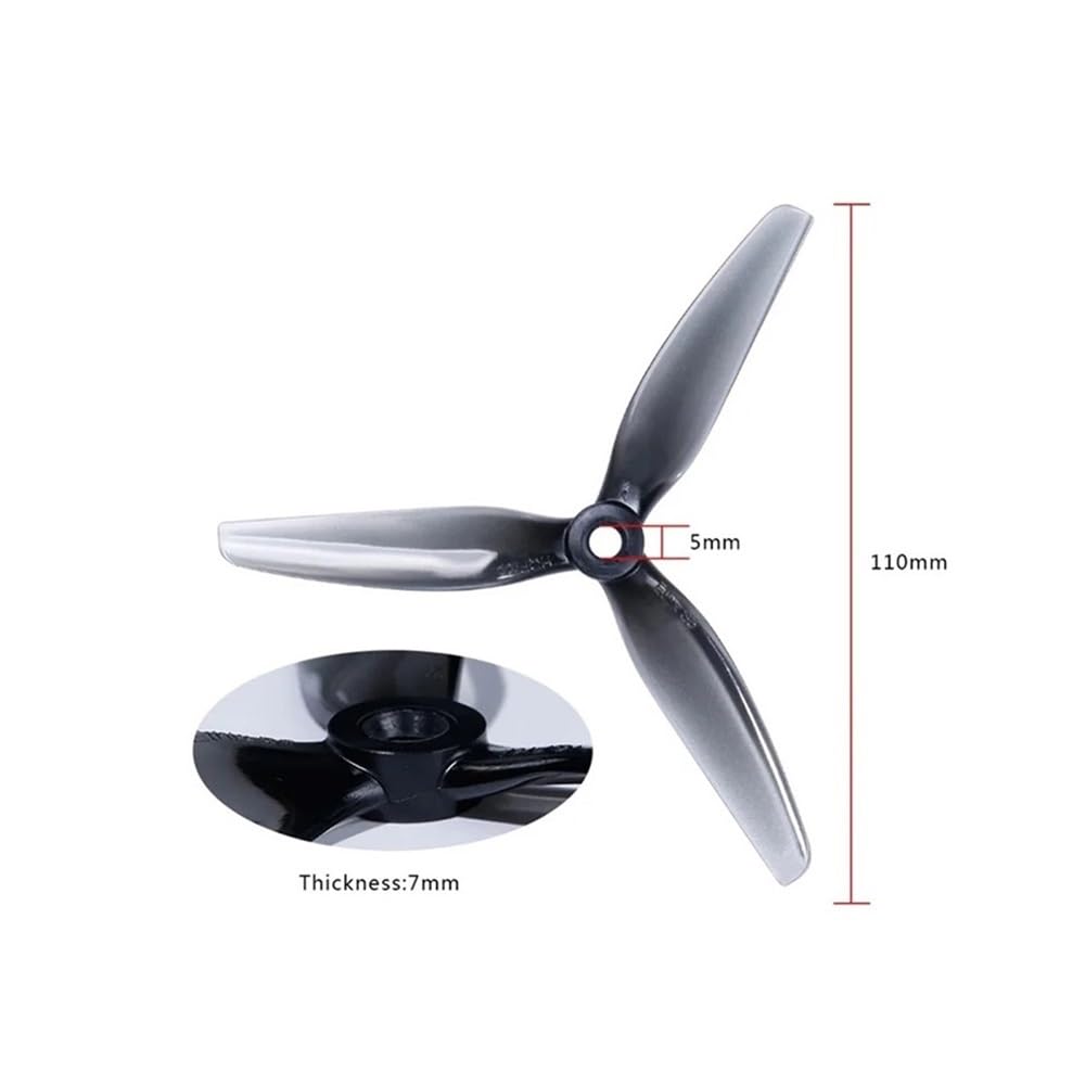 Universale 2/4 Paia di Eliche 5040 5X4X3 5" 3-Blade per Droni e Quadcopter (6 Paia Grigio)