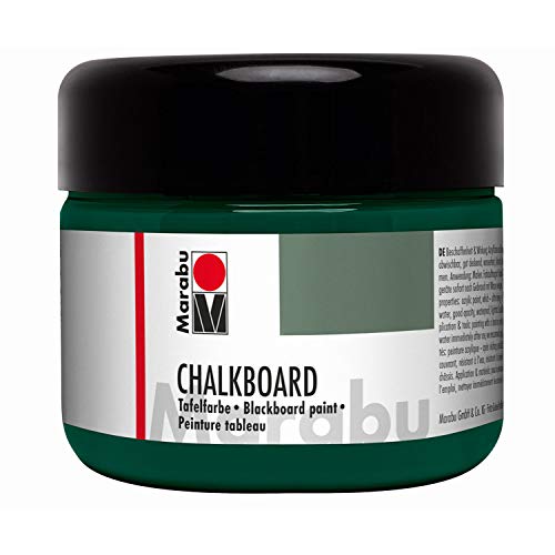 Marabu 12750025868 – Peinture tableau noir verte, boîte de 225 ml, peinture acrylique couvrante, inscriptible avec craie pour tableau noir, nettoyage humide, imperméable et résistant à la lumière