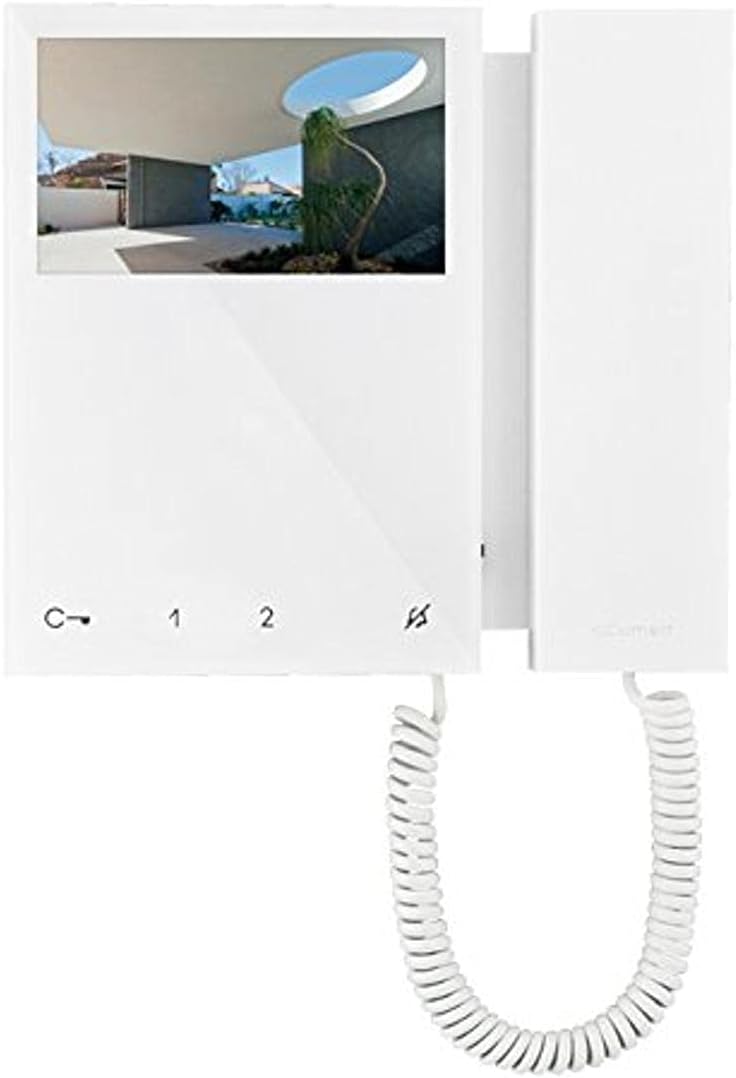 Comelit 6701W Mini Colour Monitor with Handset, SimplebusTop System, White