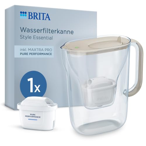 BRITA Wasserfilter-Kanne MAXTRA Style Essential, 1x Pure Performance Filter