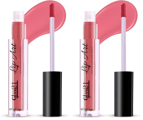 Image of Glam21 Lip Art Non-Transfer Matte Liquid Lipstick | Lightweight, Long-Lasting | Waterproof & Smudge-Proof Lip Colour | Intense Pigment | 3gm -Latte-18 (Pack of 2)