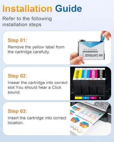 Image of Remanufactured Ink Cartridges Combo Pack Replacement for Epson Ink Cartridges for Epson Printer WF-2760 WF-2630 WF-2650 WF-2750 WF-2660 XP-320 XP-420 XP-424(3BK /1C /1M /1Y)