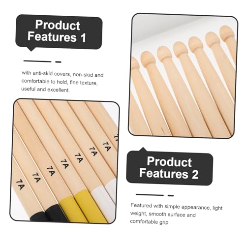 Baquetas de percusión de madera antideslizantes 4 pares miniatura 2