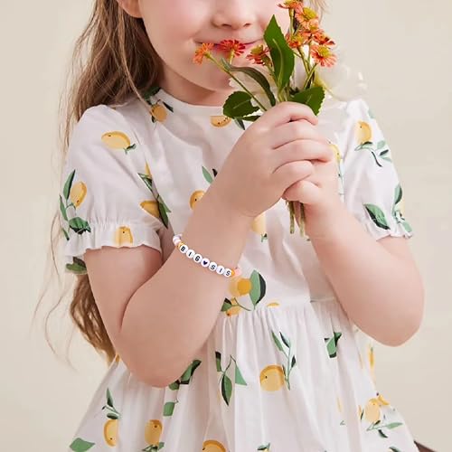 JoycuFF Big Sister and Brother Gifts for Toddler Daughter, Niece, Son, Grandson - Sis Bro Bracelets Matching Outfits for Birthday, Christmas, Announcement Jewelry2