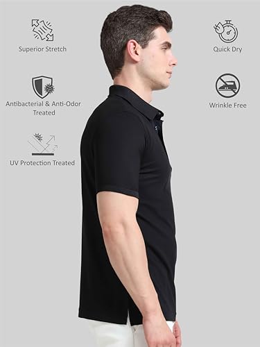 Image of STELLERS Men's Premium Regular Fit Polo T-Shirt's |Feather Touch Feel | Odour Resistant| Anti-Static| Wrinkle Free | Quick Dry | Stretchable | Lightweight | Sweat-Proof