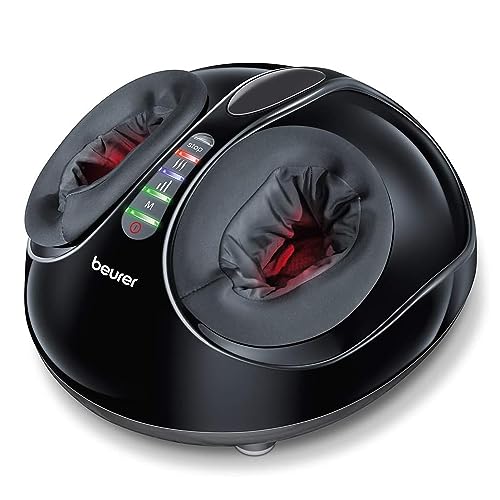 Beurer FM90 Shiatsu and Air Compression Foot Massager | Dual Massage Function | Optional Heat Function | 3 pre-Set programmes | 3 Intensity Settings | Washable Cover | Suitable up to Shoe Size 46