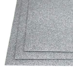 Eva Foam A4 Size Glitter Sheets for Arts and Crafts, Scrapbooking Paper DIY Work Decoration - Pack of 10 Silver Color Sheets-image-41