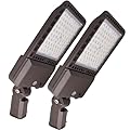 2 Pack 300W LED Parking Lot Lights Adjustable Slip Fitter,Outdoor Lighting with Dusk to Dawn,39000LM,IP65 Waterproof,5000K,LED Street Shoebox Pole Lights,110-277V for Commercial Lighting ETL Listed
