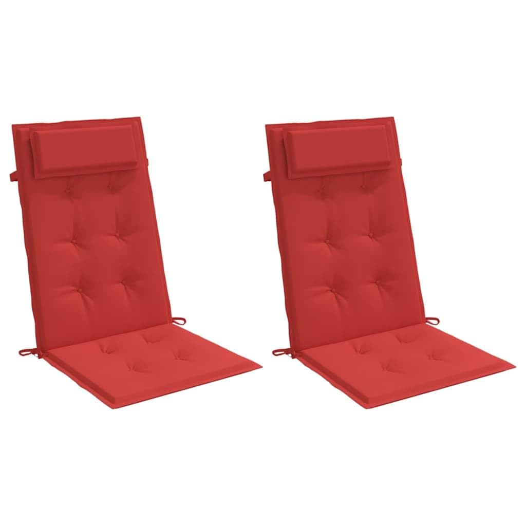 Generico Cuscini per Sedia con Schienale Alto 2 pz Rosso Tessuto Oxford,Cuscini per sedie-361892