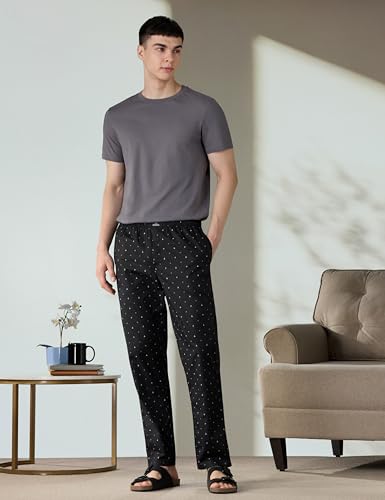 Image of Amazon Brand - Symbol mens 100% Cotton Pyjama /Lounge Pants |Regular Fit | Printed | Available in Plus Sizes