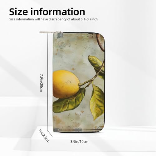 Lemon Fruit Print Womens Wallet, Ladies Credit Card Holder, Phone Wallet Purses, Long Clutch Hand Bag4