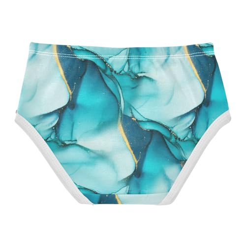 Joisal Cotton Toddler Underwear Floral Aesthetic Turquoise Art Cute Panties Girl Artistic Briefs Kids Undies 2t2