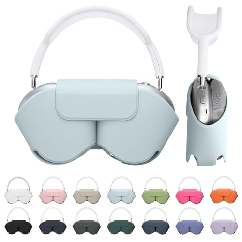 Funda protectora AirPods MAX para viajes kwmobile carcasa cuero sintético azul con apagado
